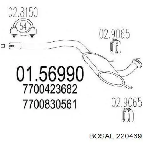 Глушитель задний 220469 Bosal