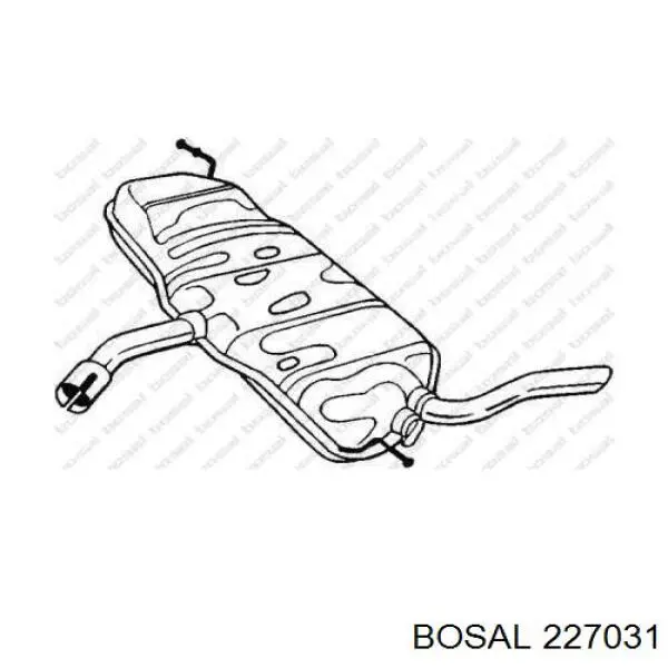 Глушитель, задняя часть 227031 Bosal