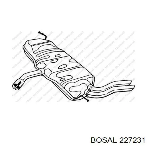 227-231 Bosal глушитель, задняя часть