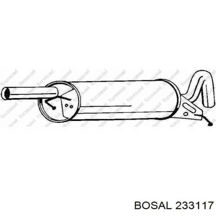 233-117 Bosal глушитель, задняя часть