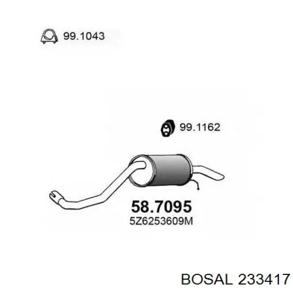 Глушитель задний 233417 Bosal