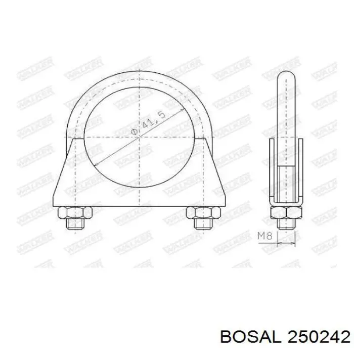 Хомут глушителя 250242 Bosal