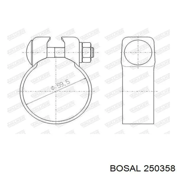 975260 Volvo Хомут глушителя задний