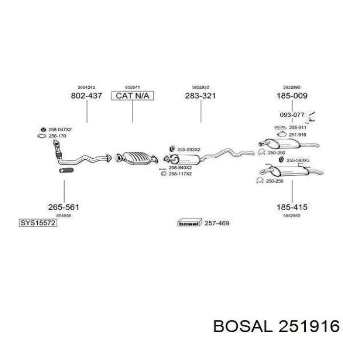 Хомут крепления глушителя задний Bosal 251916 цена, от 3.77 USD