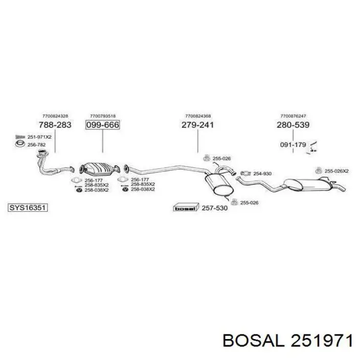 Muelle, tubo de escape 251971 Bosal