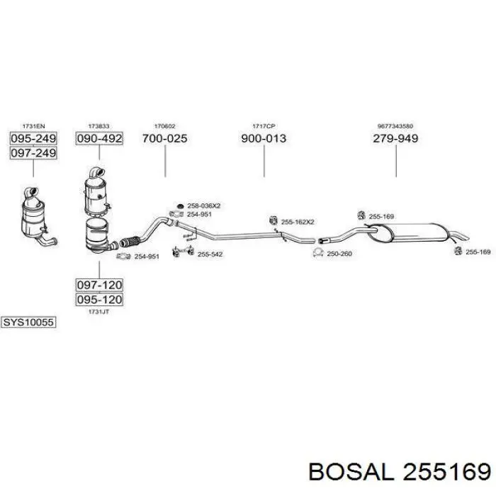 Купить 255169 Bosal Подвесные подушки глушителя