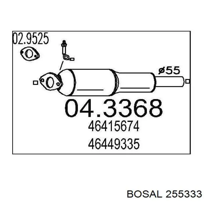255333 Bosal подушка крепления глушителя