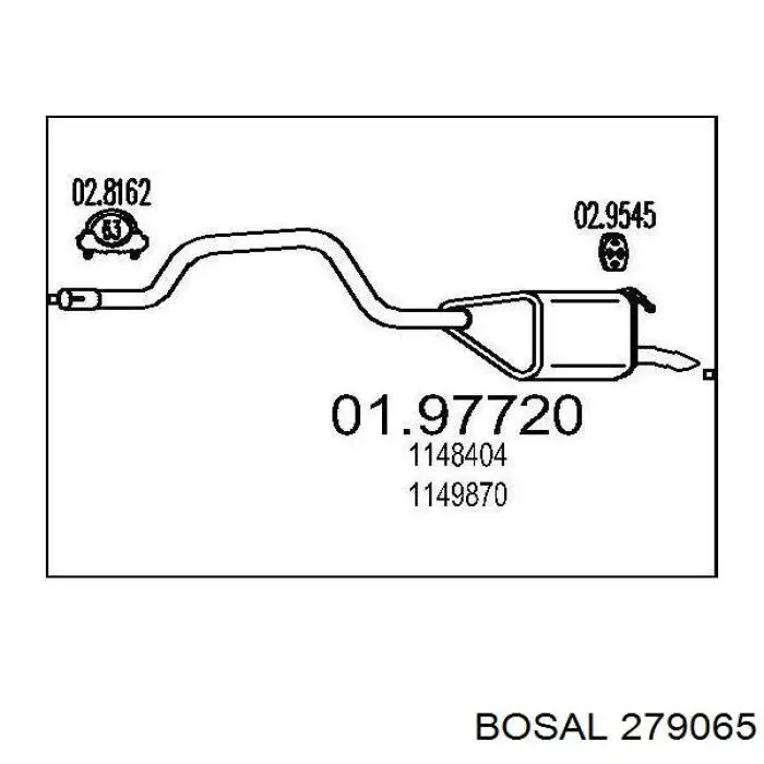 Выхлоп задний Bosal 279065 цена, от 57.49 USD