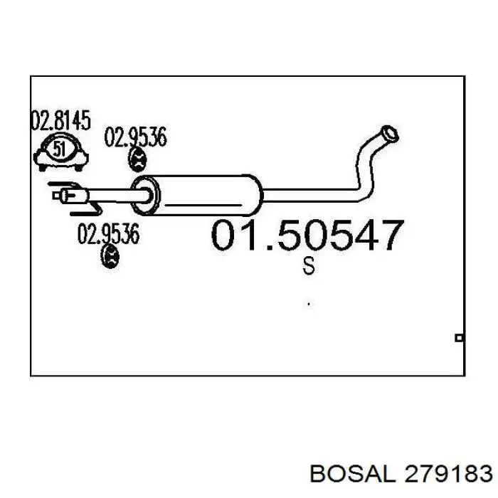 Приемная труба глушителя Bosal 279183