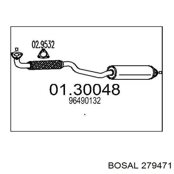 Глушитель, передняя часть Bosal 850237 цена, от 45.41 USD