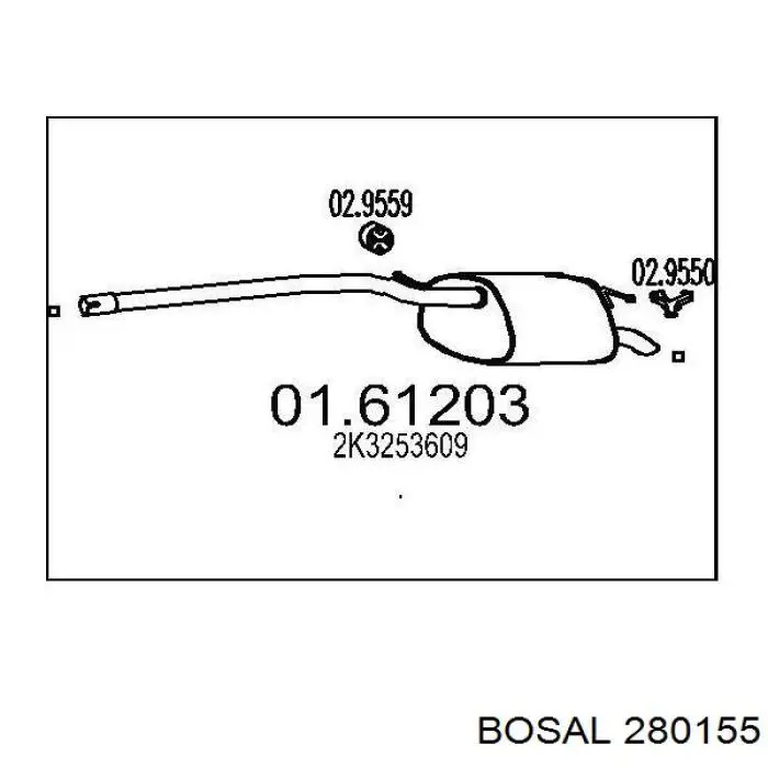280155 Bosal Выхлопная труба