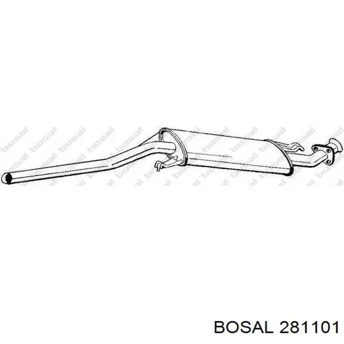 Глушитель, центральная часть 281101 Bosal