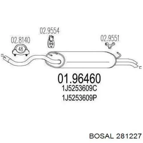 Выхлоп задний VAG 1J5253609BJ цена, от 57.97 USD