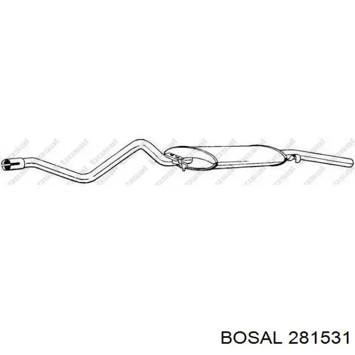 281-531 Bosal глушитель, задняя часть