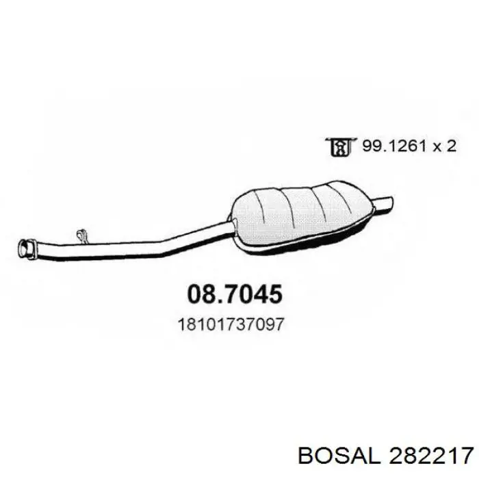 282217 Bosal глушитель, задняя часть