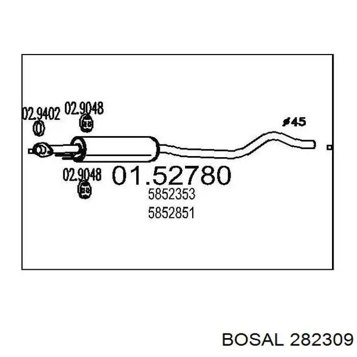 Купить 90541766 Opel Выхлоп центральный
