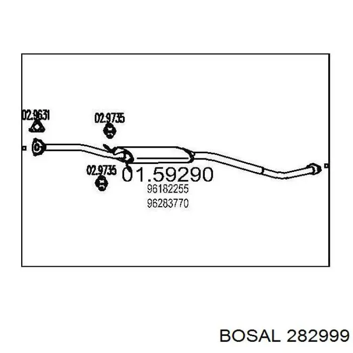 Приемная труба глушителя Bosal 282999 цена, от 39.74 USD