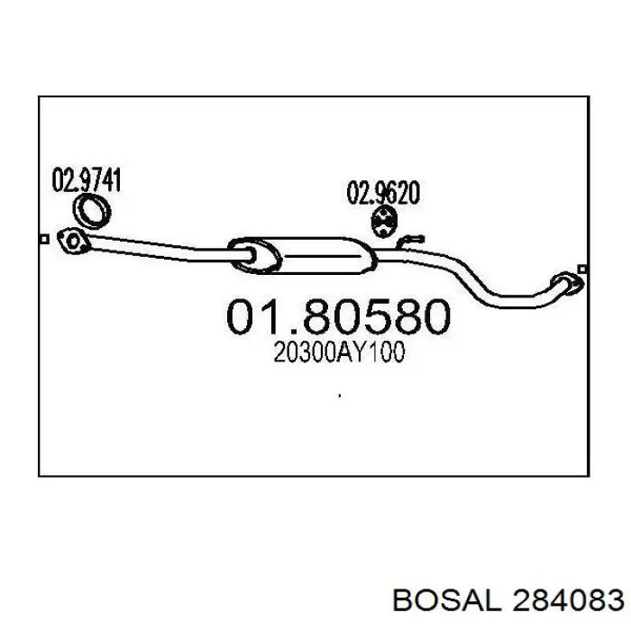 Центральная часть глушителя 284083 Bosal