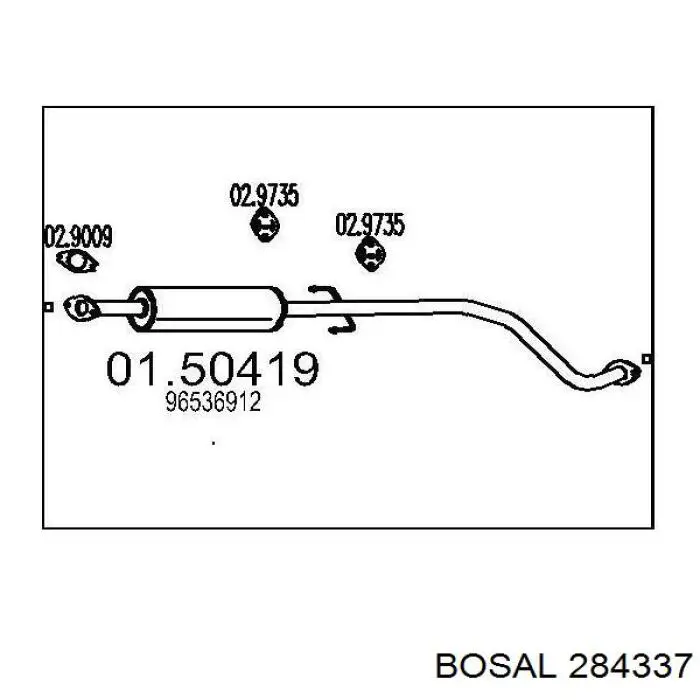 BS 284-337 Bosal глушитель, центральная часть
