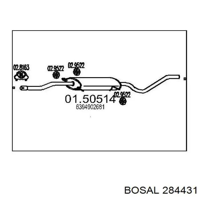 Silenciador del medio 284431 Bosal