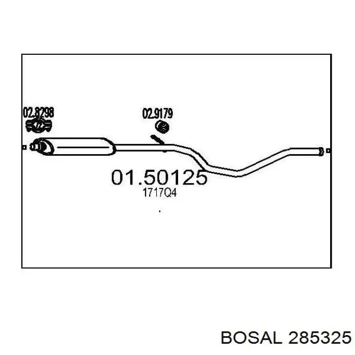 Купить 285325 Bosal Выхлоп центральный