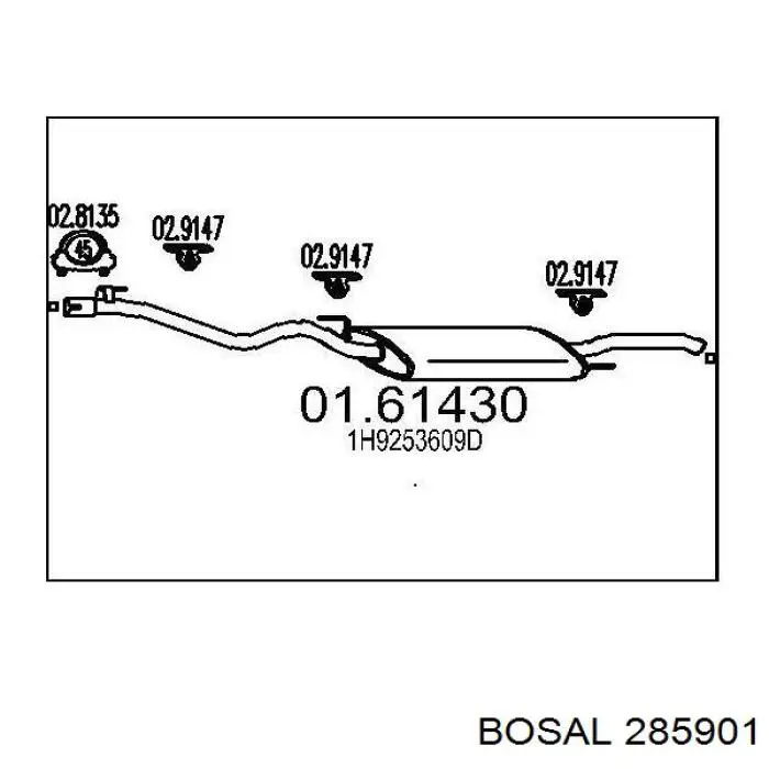 Купить 285901 Bosal Глушитель задний