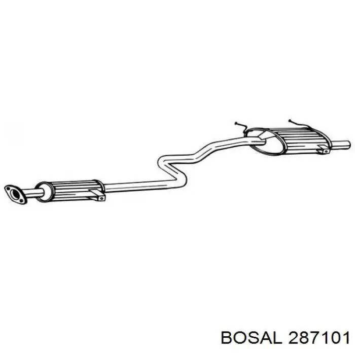 Глушитель, центральная и задняя часть Bosal 287101