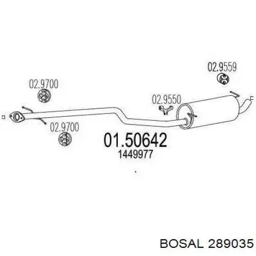 Купить 289035 Bosal Выхлоп центральный
