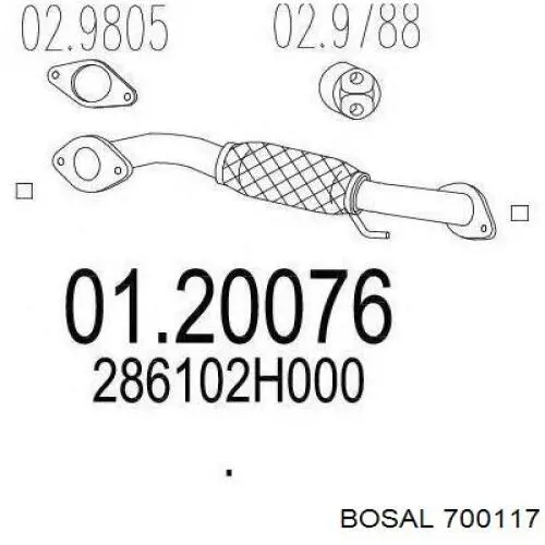 Приёмная труба BS700117 Bosal