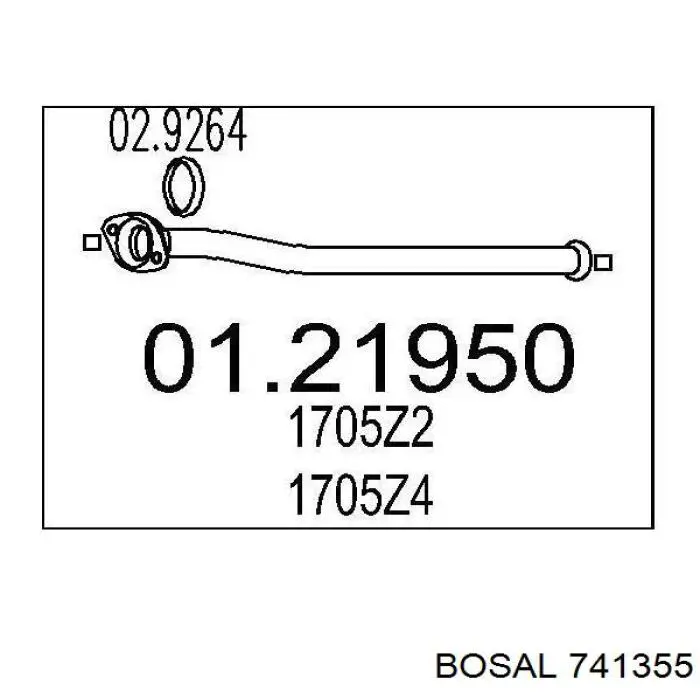 Глушитель, центральная часть 741355 Bosal