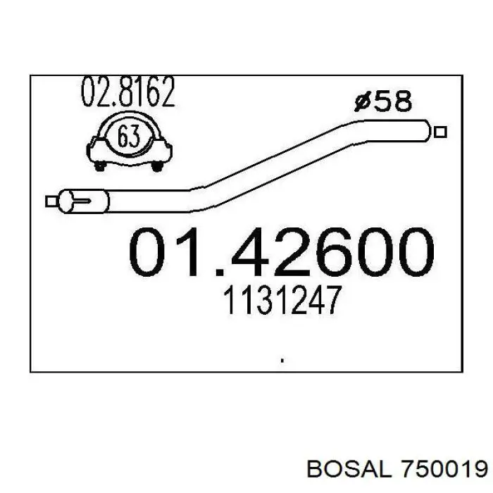 Глушитель, центральная часть 750019 Bosal