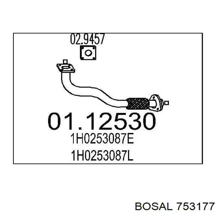 753-177 Bosal труба приемная (штаны глушителя передняя)