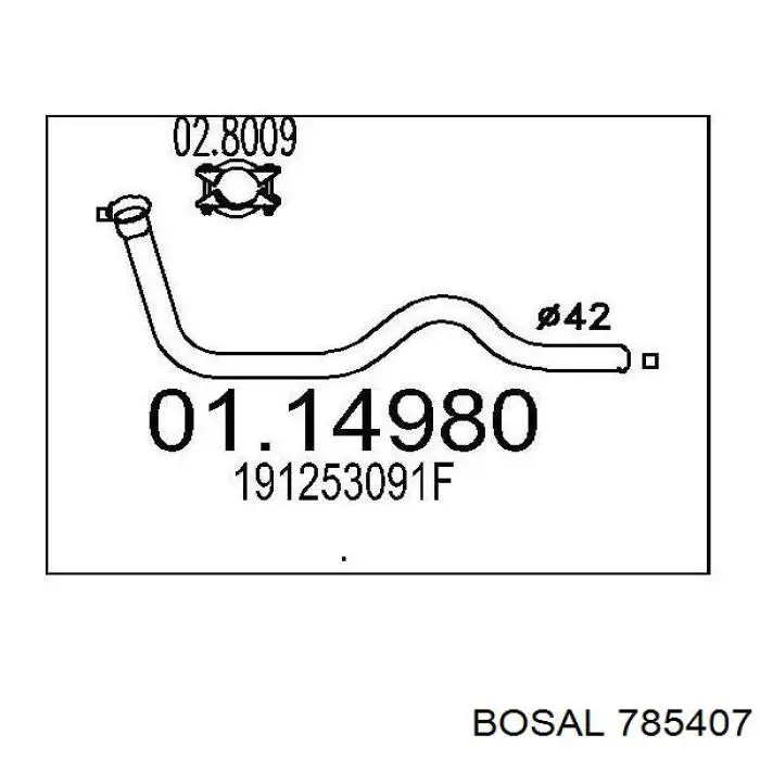 Приёмная труба 785407 Bosal