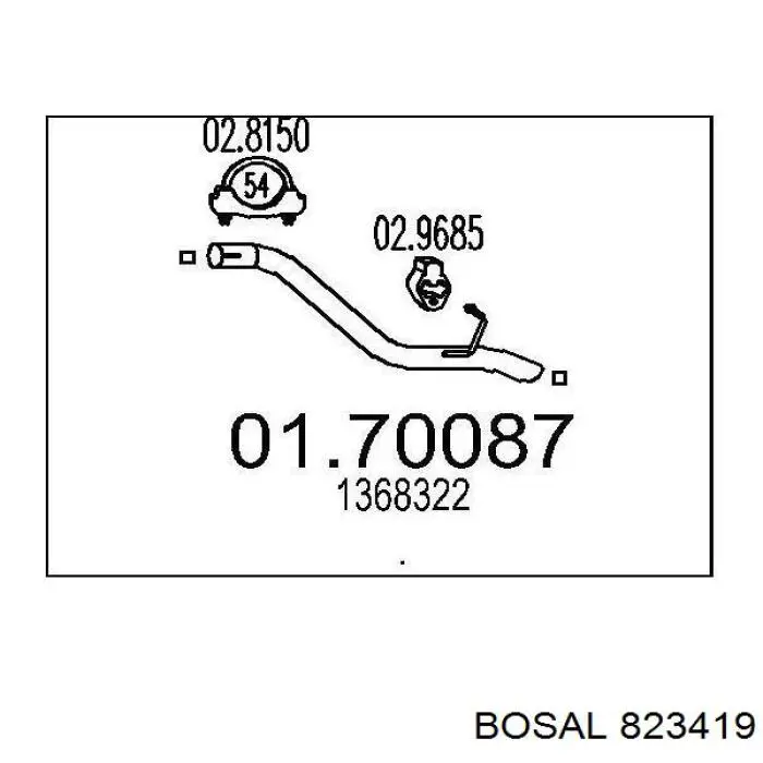 Глушитель, задняя часть 823419 Bosal