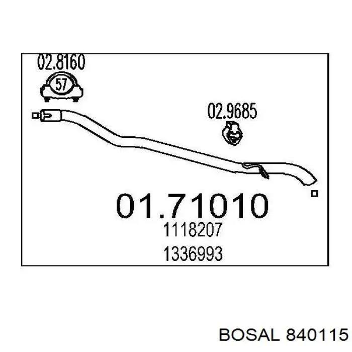 840115 Bosal Выхлопная труба