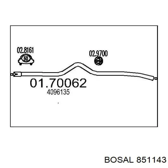 851143 Bosal Выхлопная труба