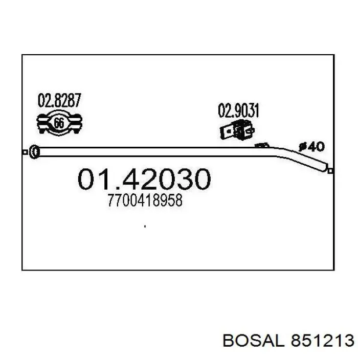 Глушитель, центральная часть 851213 Bosal