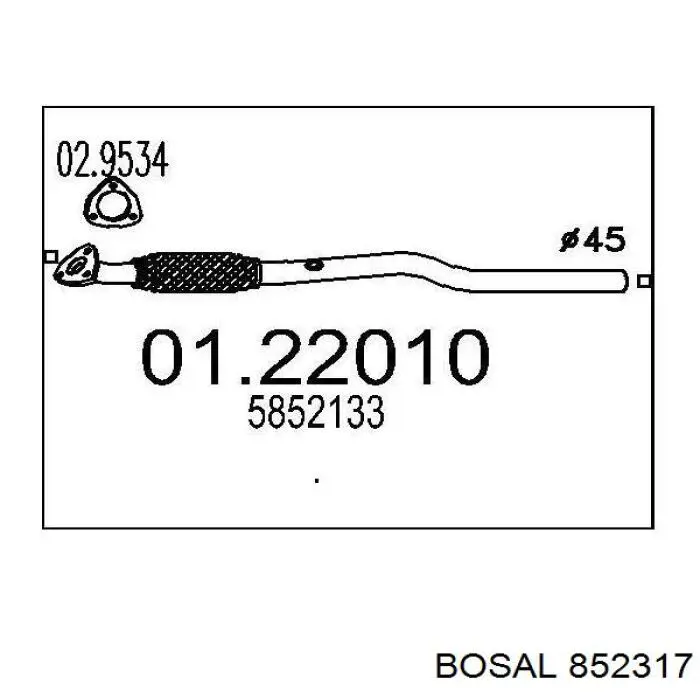 Средний глушитель Bosal 852317