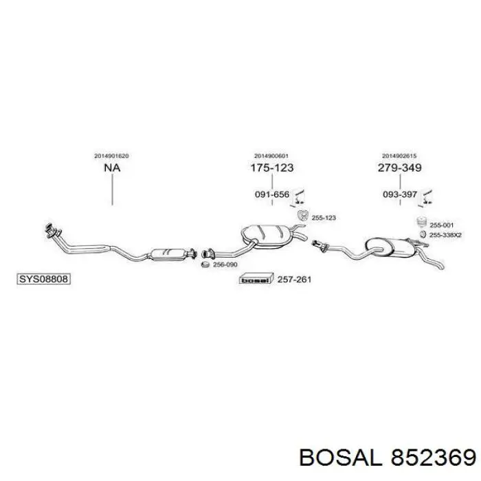 852369 Bosal Глушитель центральный
