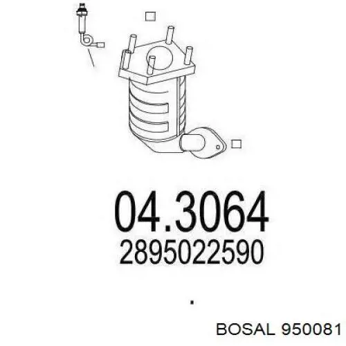Приемная труба глушителя Bosal 950081 цена, от 33.82 USD