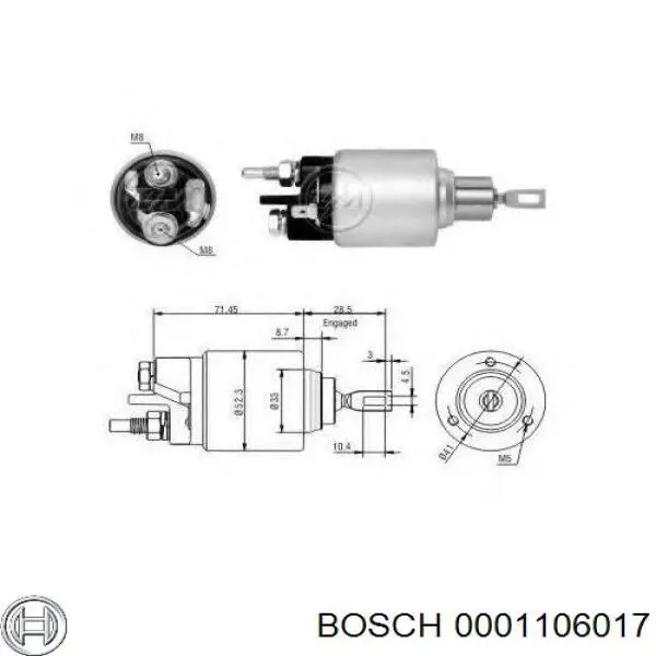 0001106017 Bosch Стартер автомобиля
