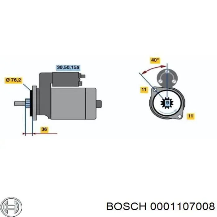 0001107008 Bosch стартер