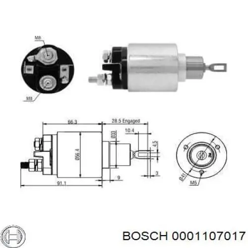0001107017 Bosch Стартер автомобиля