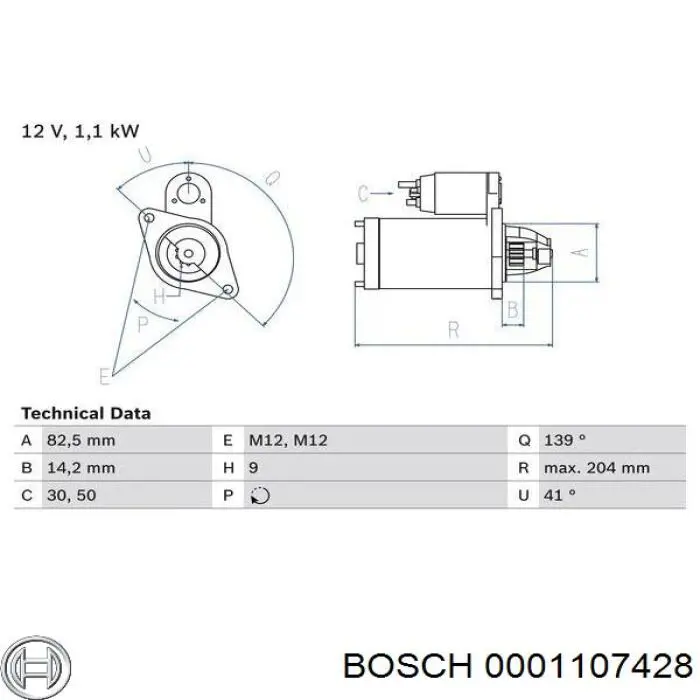 0001107428 Bosch стартер