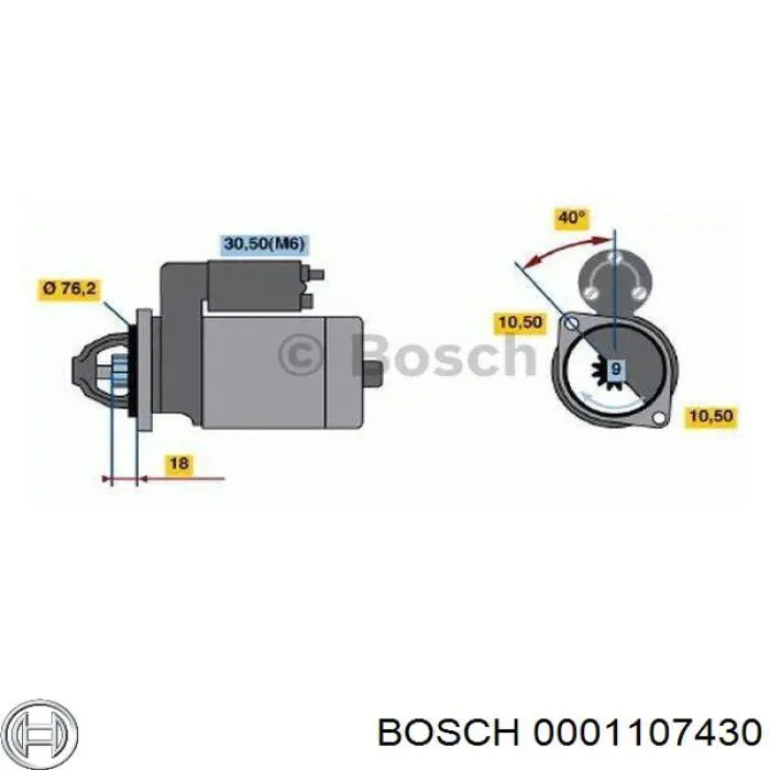 Стартер 0001107430 Bosch