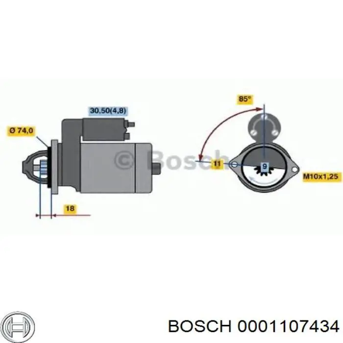 Купить 0001107434 Bosch Стартер