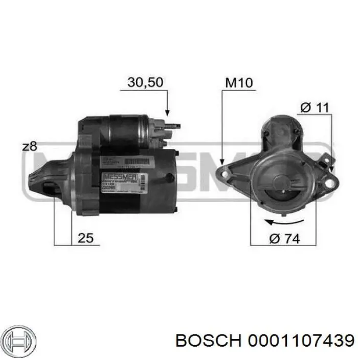 Стартер 0001107439 Bosch