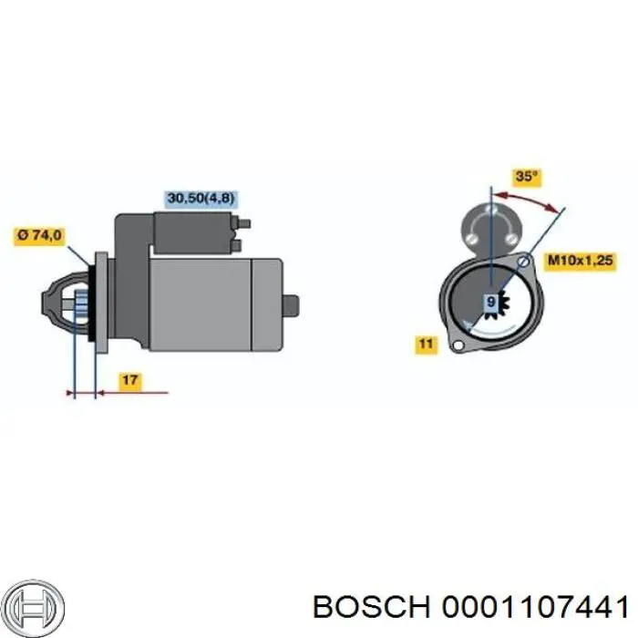 0001107441 Bosch Стартер автомобиля