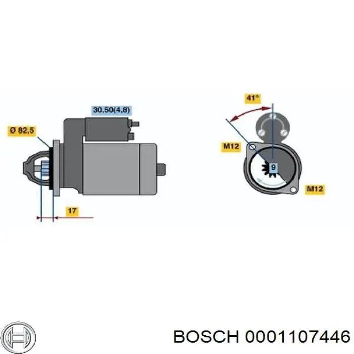 Стартер Bosch 0001107446 цена, от 50.68 USD