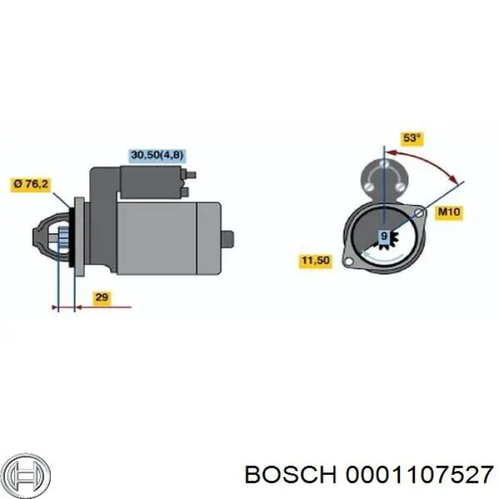 0001107527 Bosch Стартер автомобиля